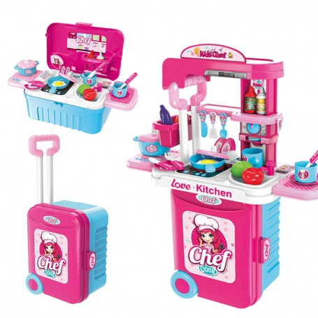 TROLLEY CUCINA CHEF 3 IN 1 CON LUCI, SUONI E ACCESSORI LA GIRAFFA 951A