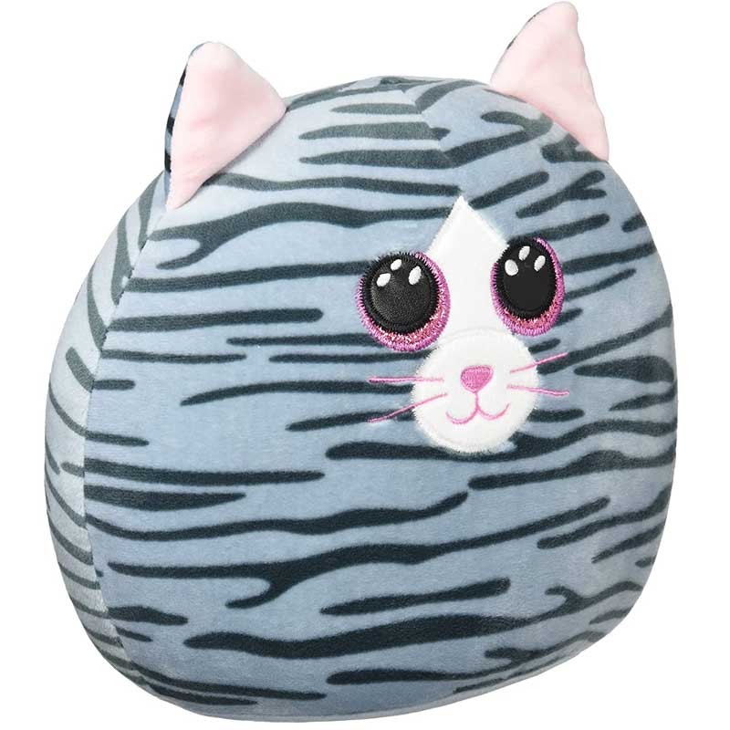 PELUCHE 25 CM GATTO GRIGIO A STRISCE KIKI SQUISH A BOOS TY T39290