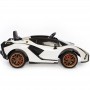 AUTO ELETTRICA PER BAMBINI LAMBORGHINI SIAN BIANCA 12V R/C, SCHERMO MP4, LUCI E SEDILE IN PELLE