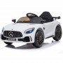 AUTO ELETTRICA PER BAMBINI MERCEDES AMG GTR BIANCA R/C ING. MP3, LED E PORTIERE APRIBILI GVC5455