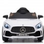 AUTO ELETTRICA PER BAMBINI MERCEDES AMG GTR BIANCA R/C ING. MP3, LED E PORTIERE APRIBILI GVC5455