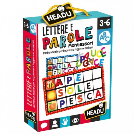 LETTERE E PAROLE MONTESSORI GIOCO EDUCATIVO HEADU IT20515 (ITA)